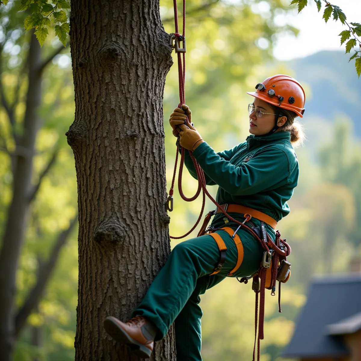 Helene Job Story: Rigging a Twisted Tree Off a Montreat Home