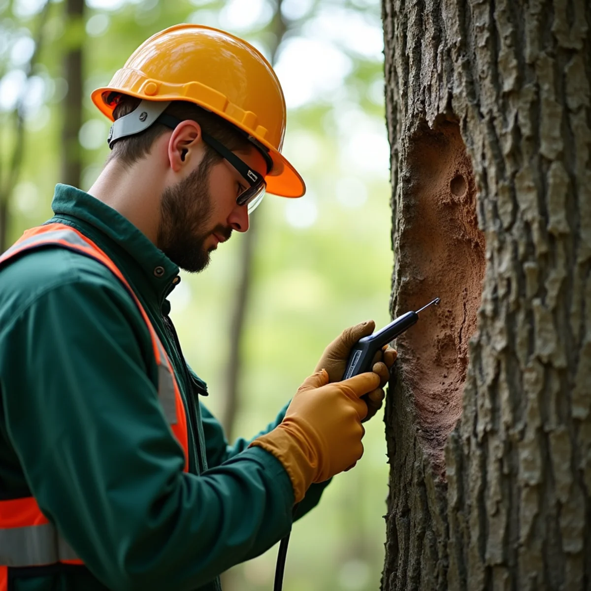 Arborist inspecting critical tree indicators for Tree Removal Cost in Morganton, NC: 2026 Price Guide