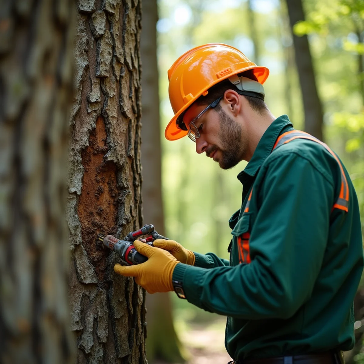 Arborist inspecting critical tree indicators for Tree Trimming Cost in Morganton: Pricing by Tree Size