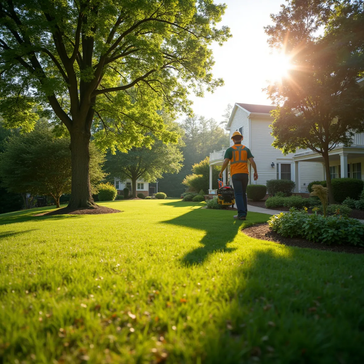 Pristine property condition and healthy trees following Watering Trees Through NC Droughts