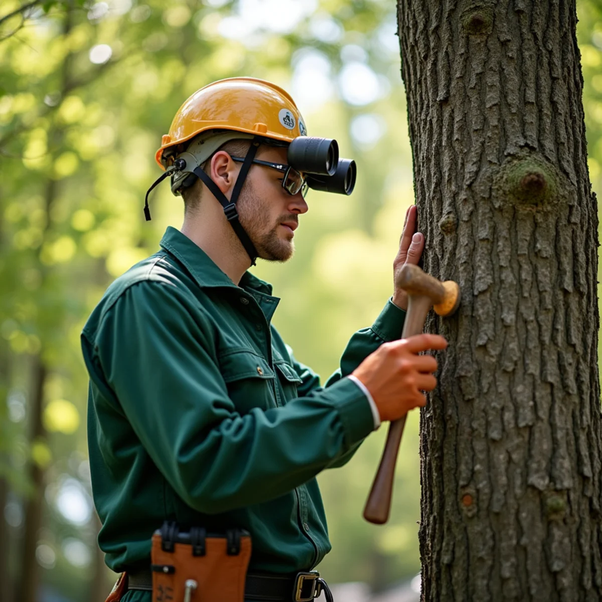 Arborist conducting structural diagnostic assessment for Commercial Tree Service in Morganton