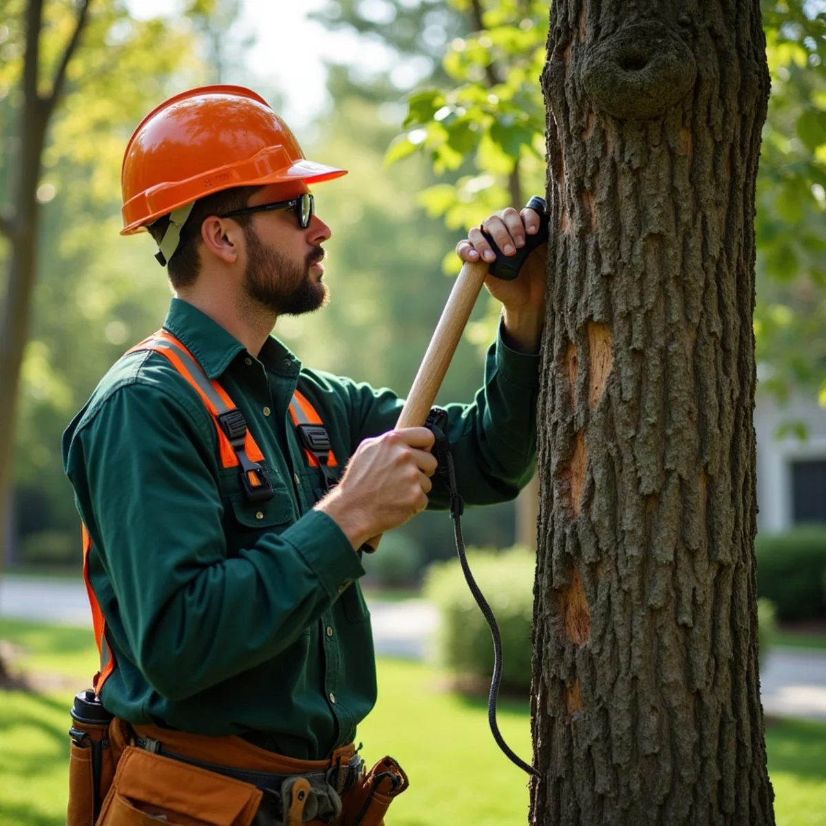 Arborist conducting structural diagnostic assessment for Brush Clearing in Morganton