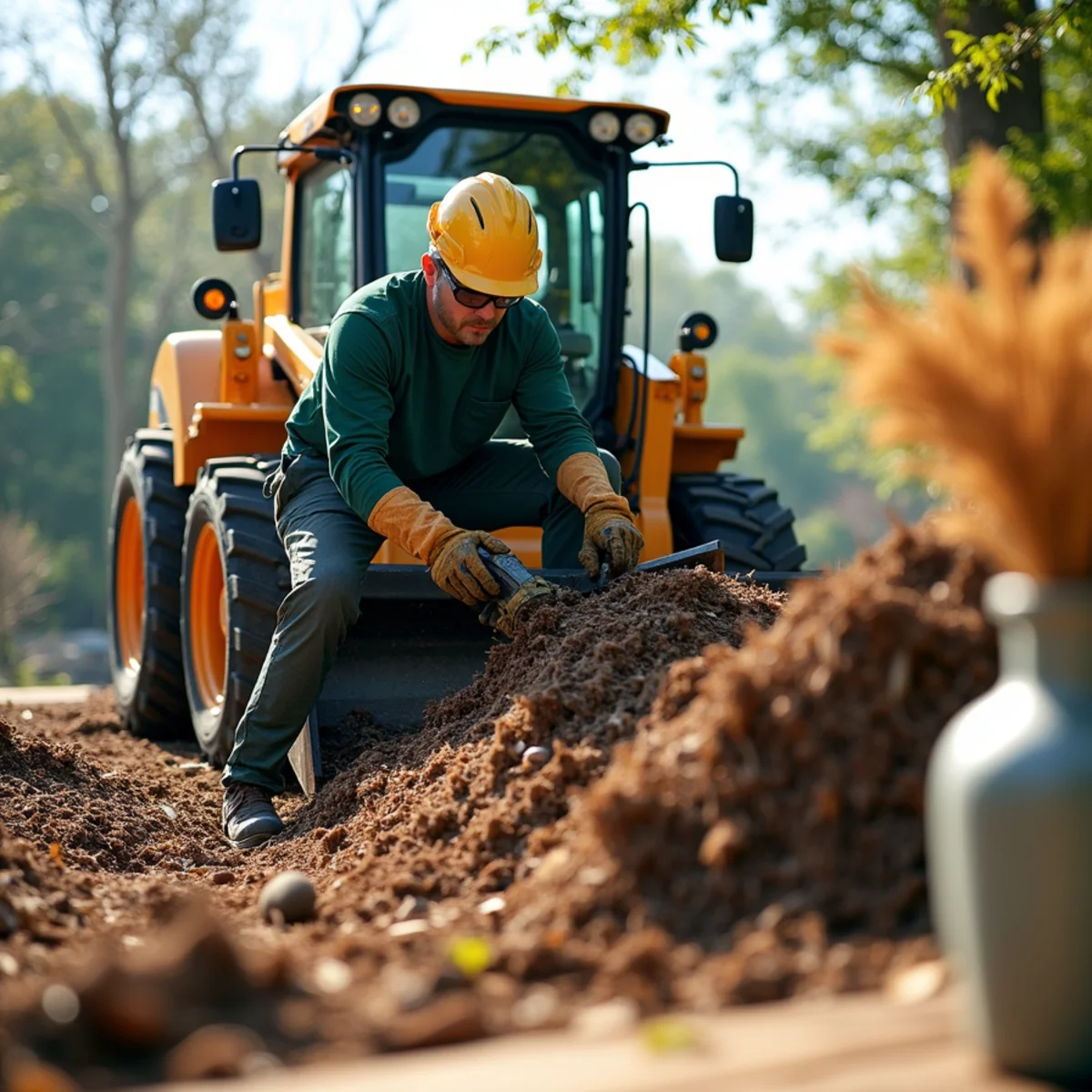 Professional commercial equipment in action for Brush Clearing