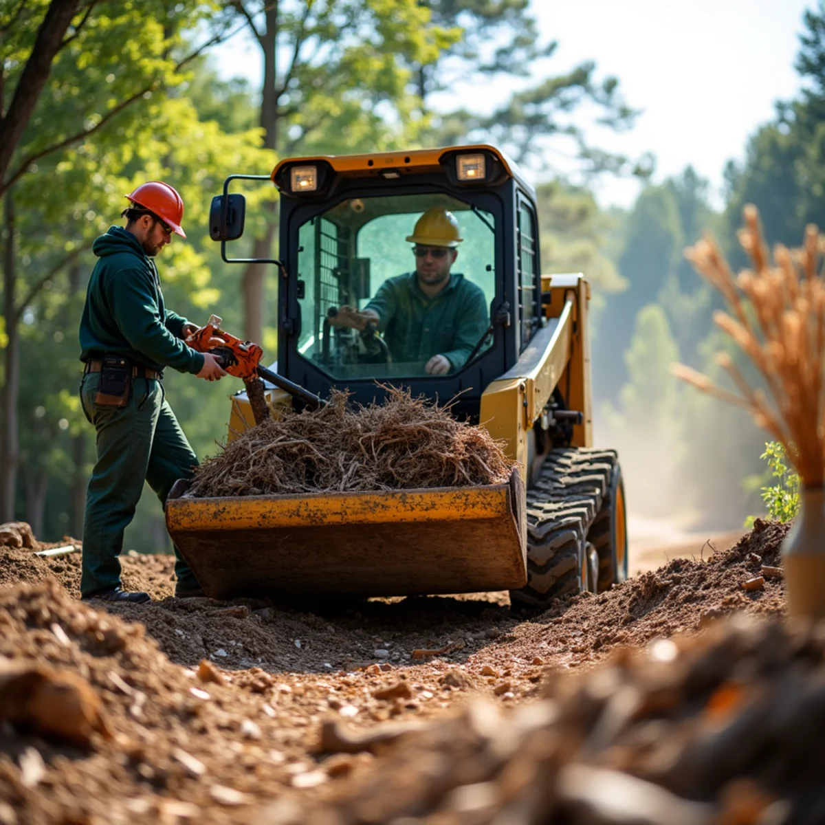 Professional commercial equipment in action for Land Clearing