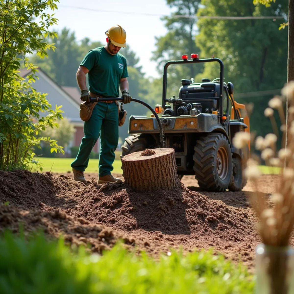 Commercial stump grinding and yard restoration in Drexel, NC