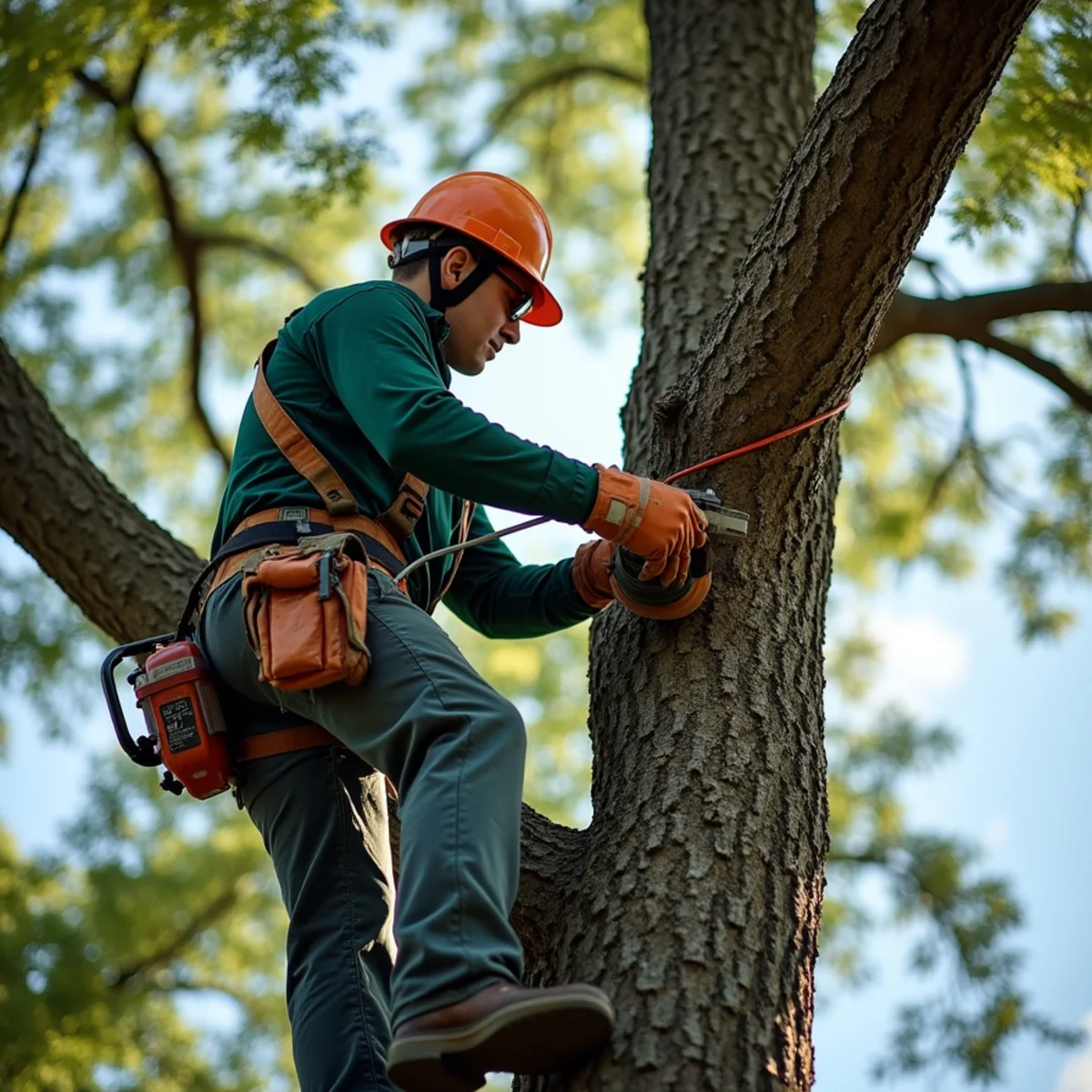 Structural tree pruning to prevent storm damage in Drexel, NC