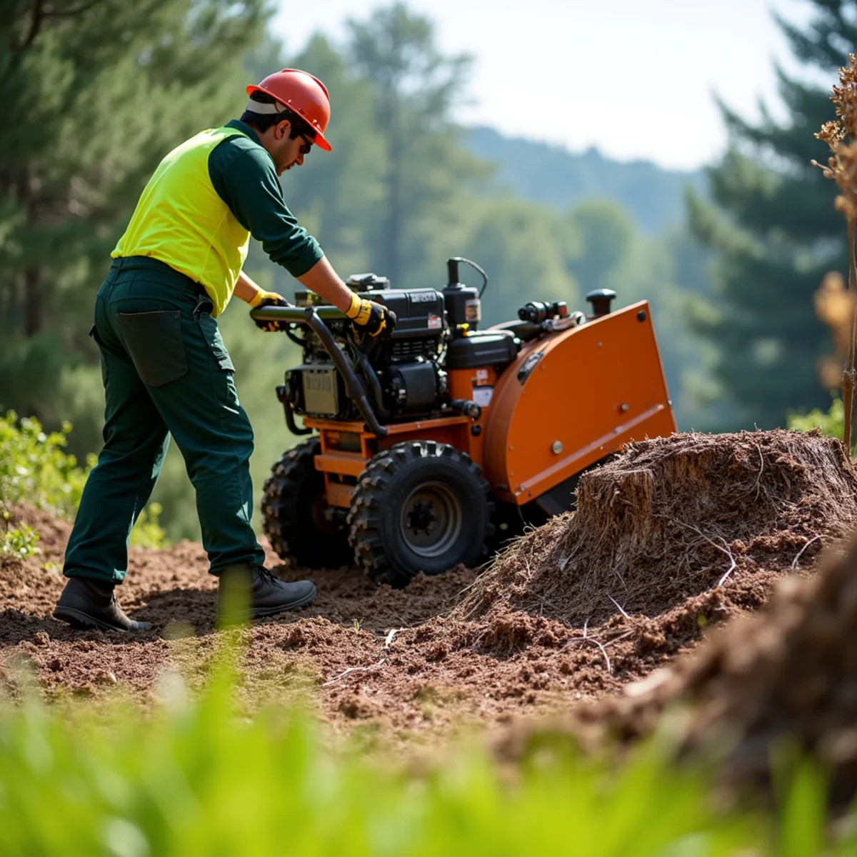 Commercial stump grinding and yard restoration in Glen Alpine, NC