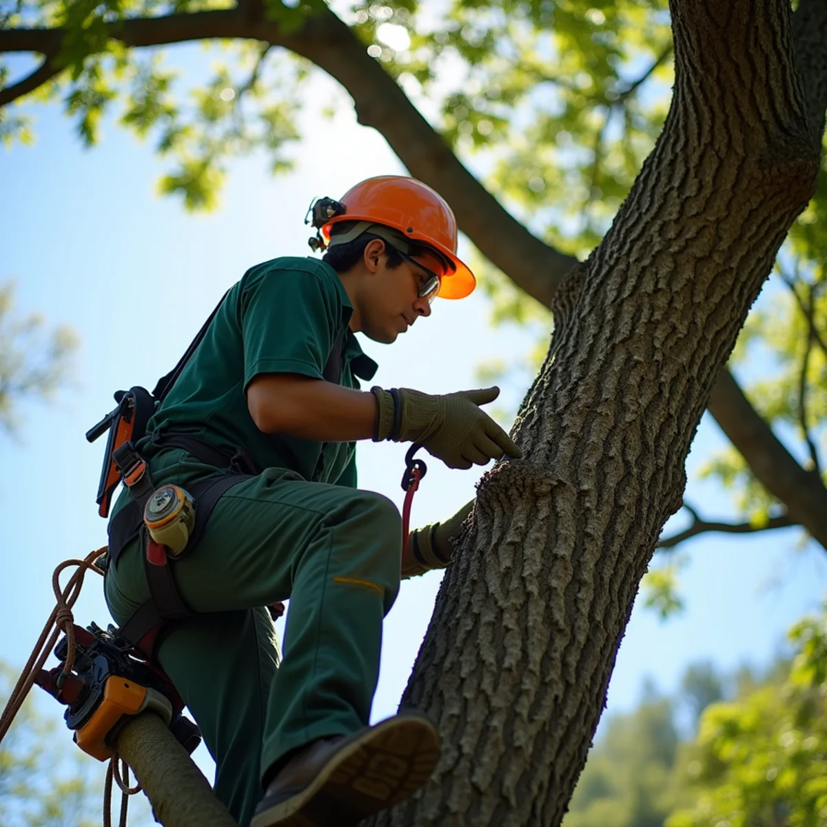 Structural tree pruning to prevent storm damage in Glen Alpine, NC