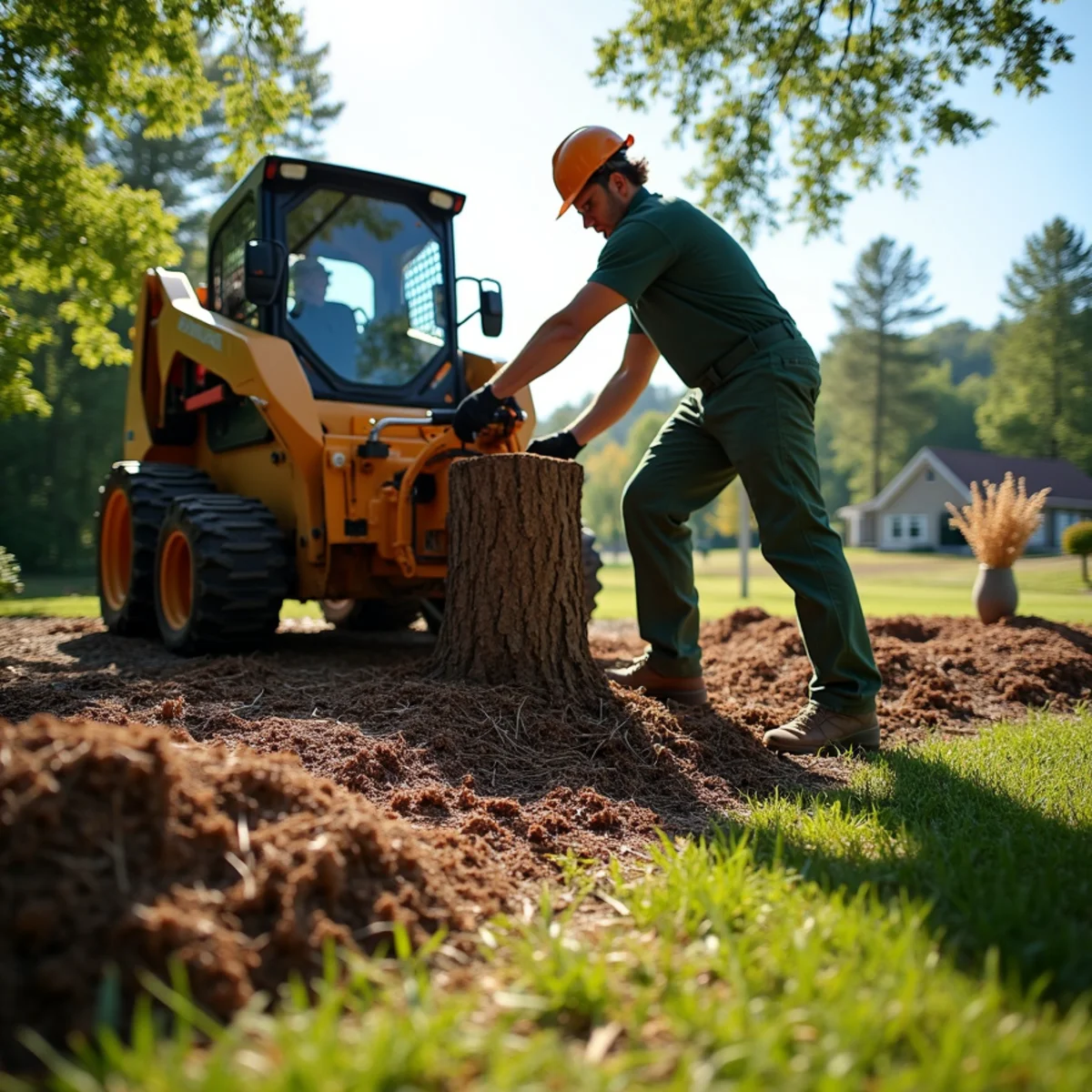 Commercial stump grinding and yard restoration in Lenoir, NC