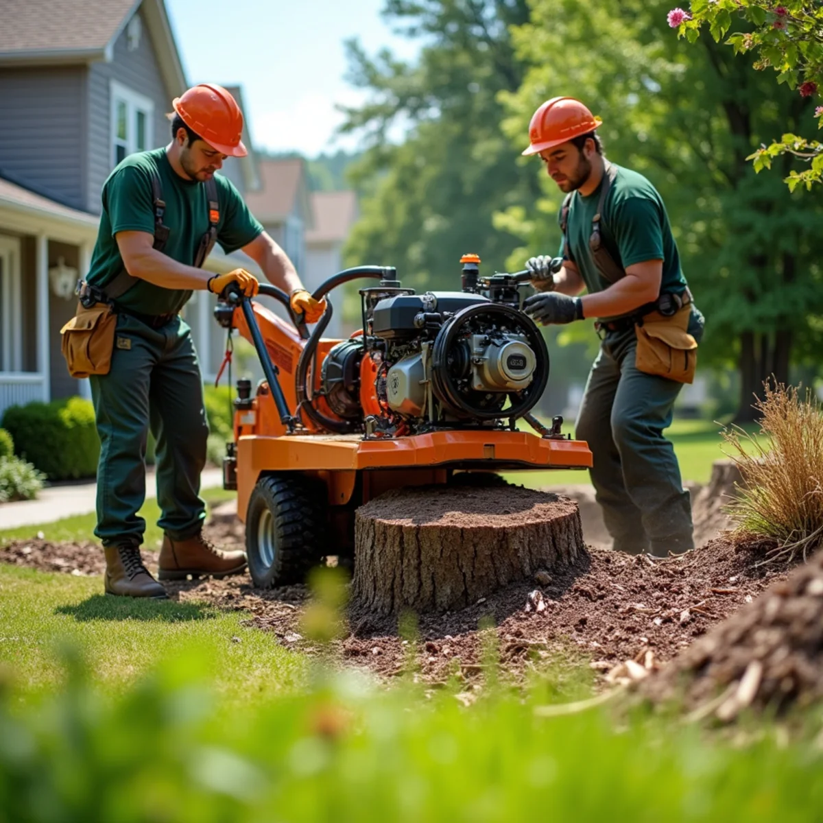 Commercial stump grinding and yard restoration in Marion, NC