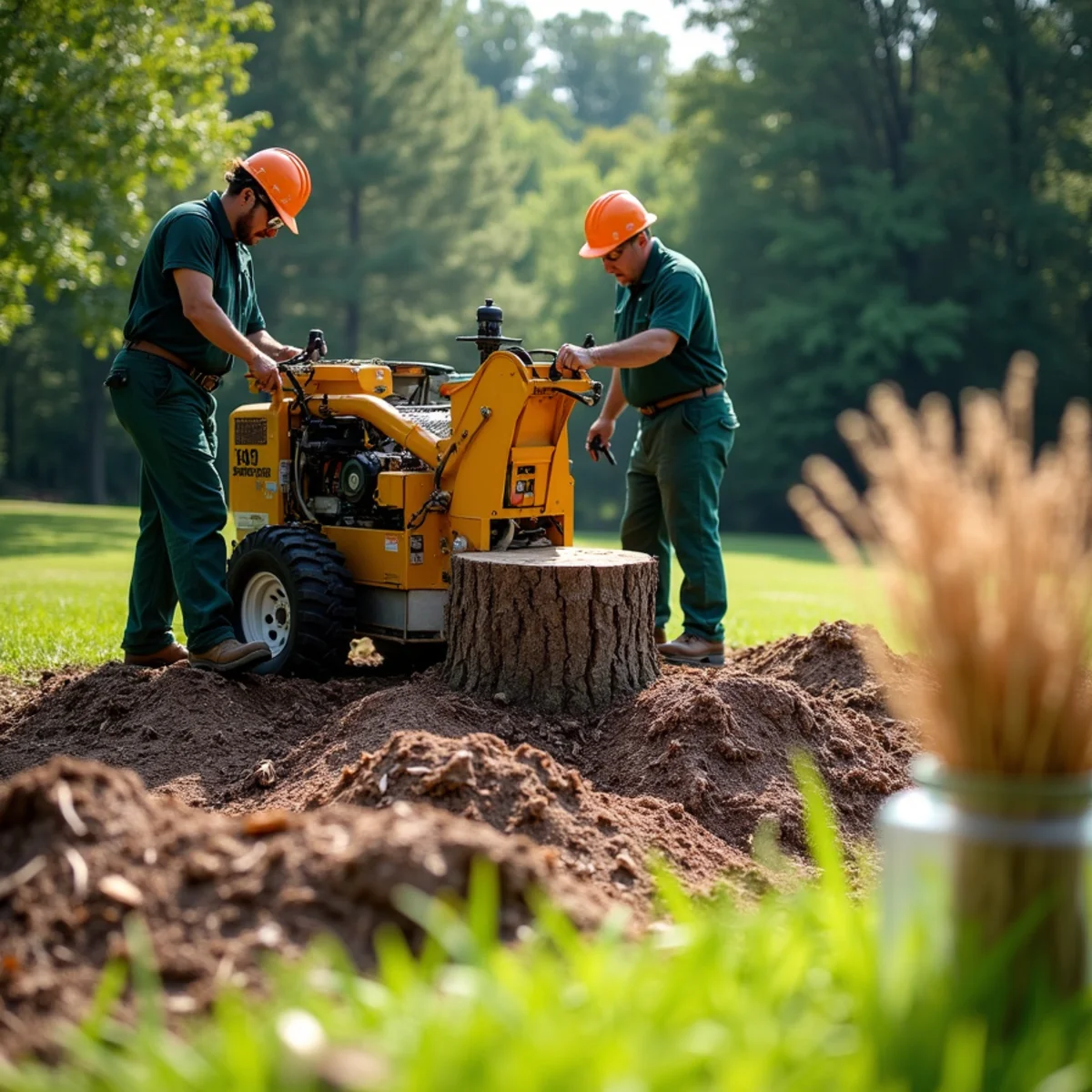 Commercial stump grinding and yard restoration in Sawmills, NC