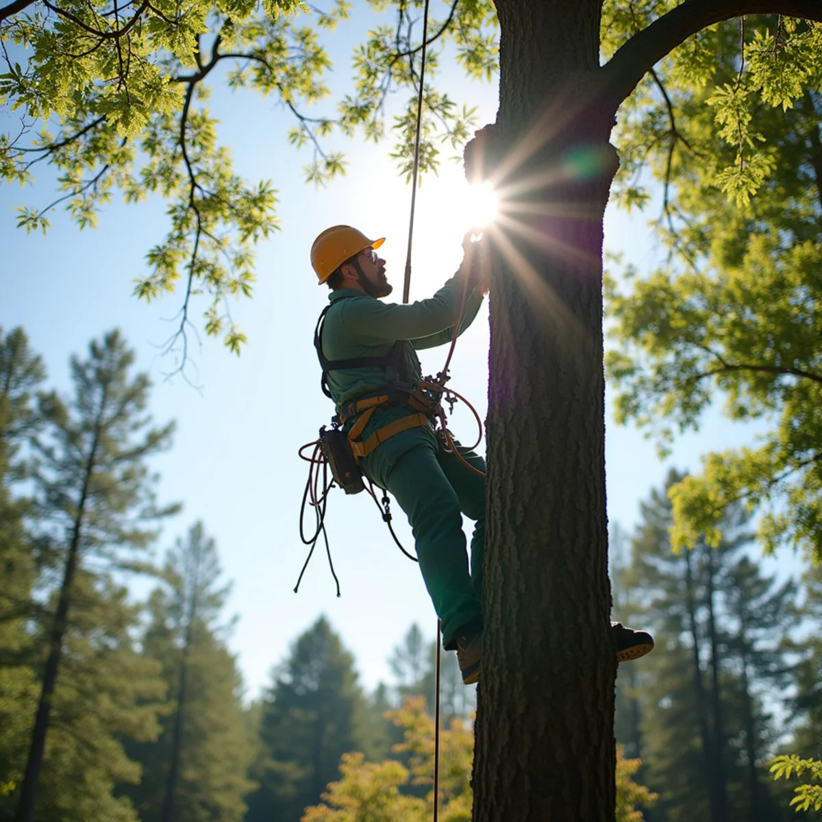 Precision technical rope rigging and lowering for Stump Grinding