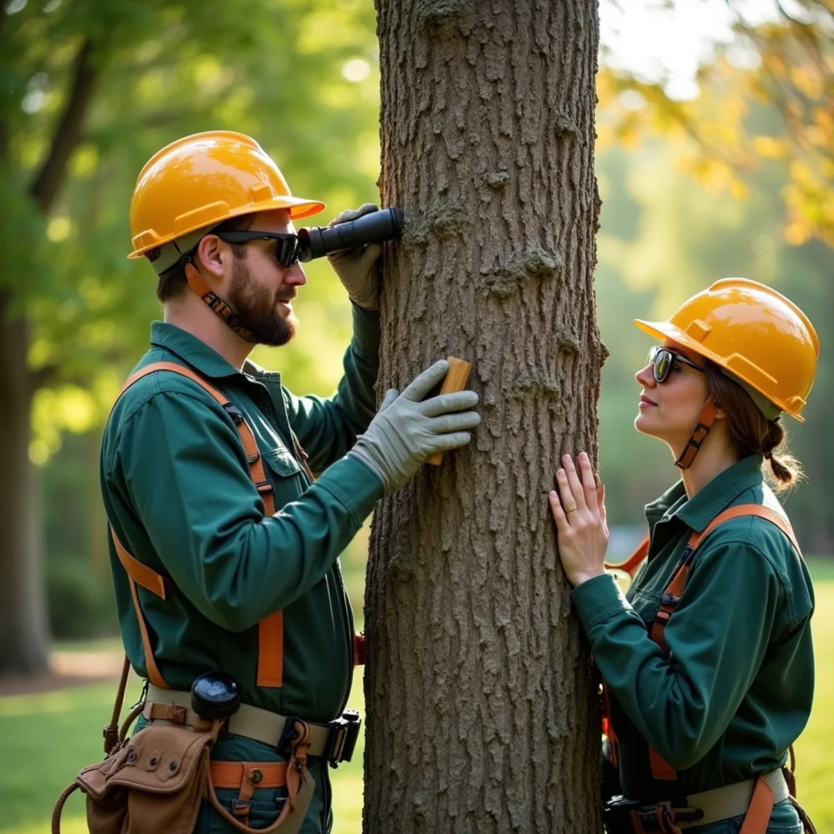 Arborist conducting structural diagnostic assessment for Tree Cabling & Bracing in Morganton