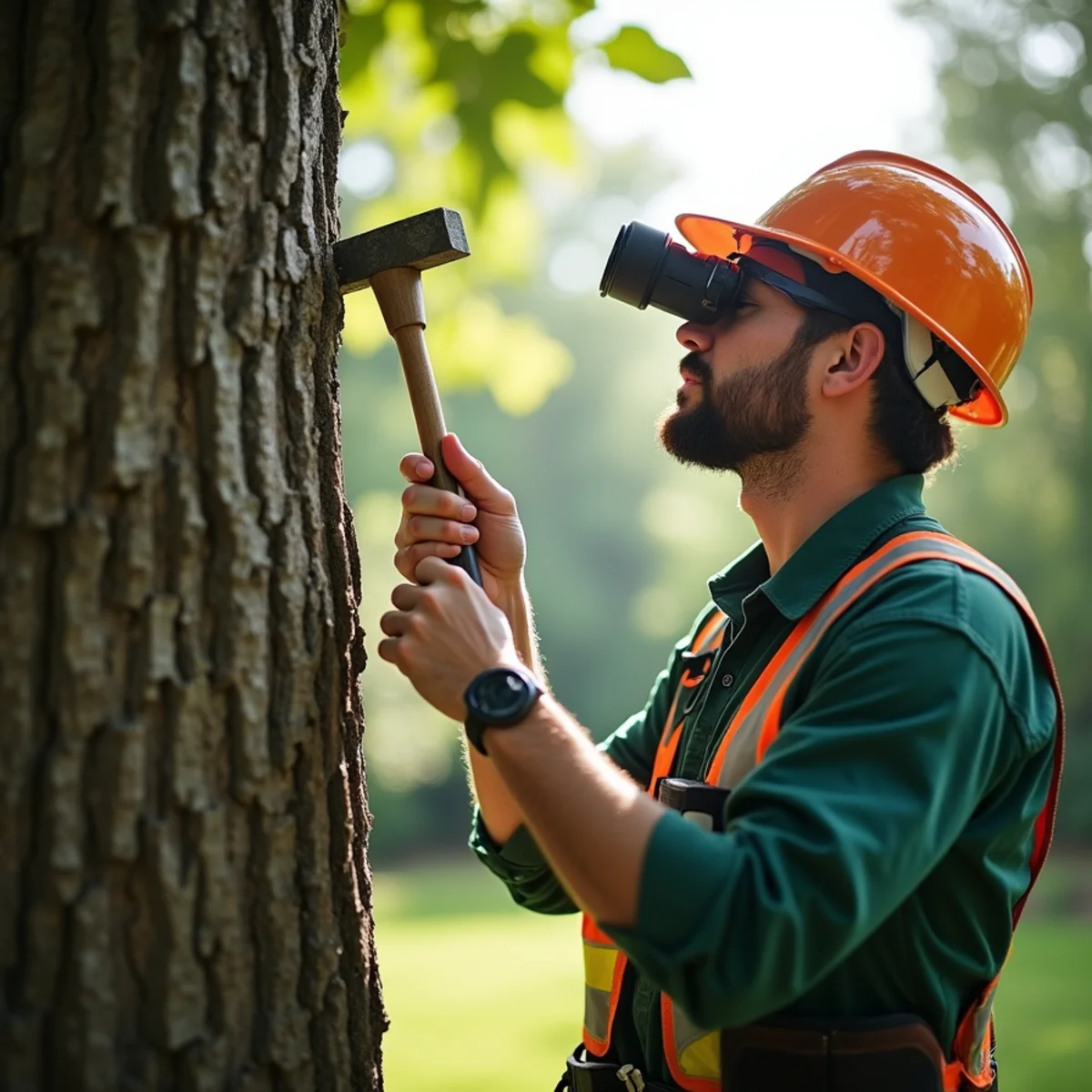 Arborist conducting structural diagnostic assessment for Tree Fertilization in Morganton