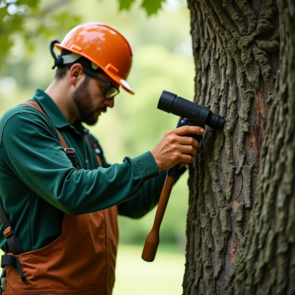 Arborist conducting structural diagnostic assessment for Tree Planting in Morganton