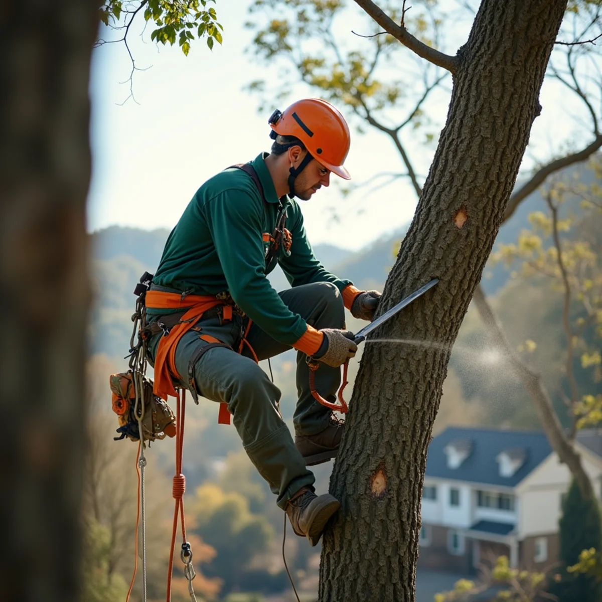 Tree Removal Near Houses in Morganton and Burke County, NC — RAM Tree Service LLC