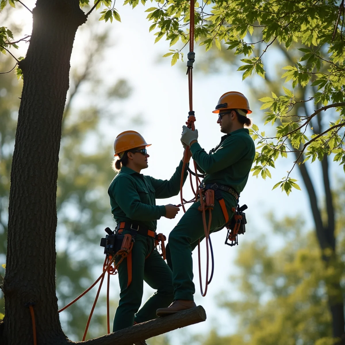 Precision technical rope rigging and lowering for Hedge & Shrub Trimming
